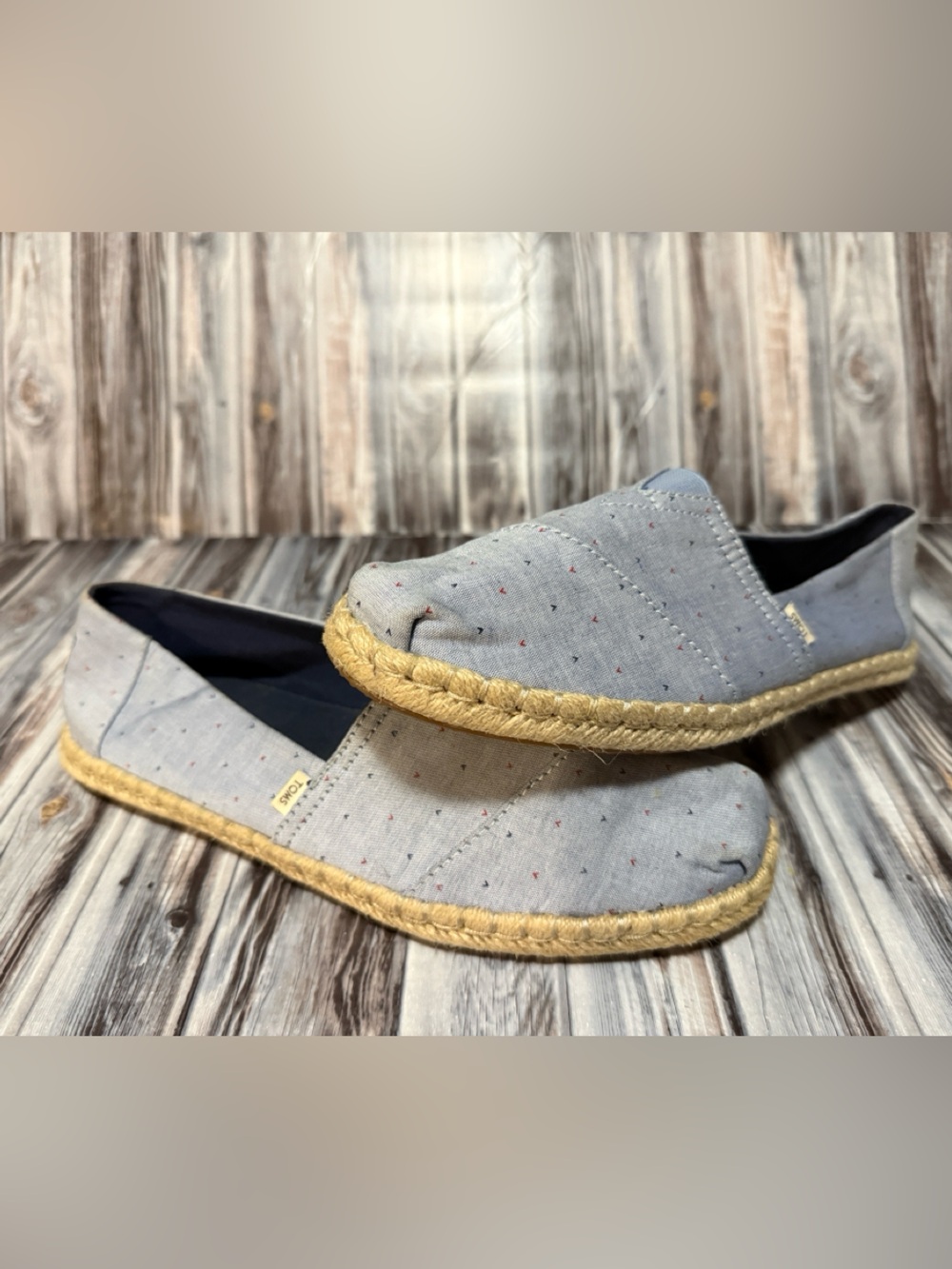 Toms Alpargata Rope Espadrille Slip-Ons with Natural Jute Trim size 9.5W